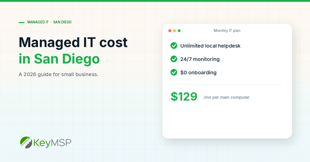 How Much Does Managed IT Cost in San Diego? (2026 Guide)